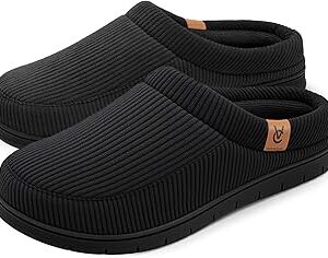 VeraCosy Men's Moccasin Slippers Comfy Soft Durable Slip-on Indoor Memory Foam House Shoes