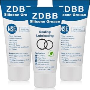 ZDBB Plumbers O Rings Silicon Grease Tube for Pool Lube Pumps & Filters Rubber Seals Faucet Valve Silicone Grease Lubricant Spa O Ring Lubricant,1 oz 3-Pack