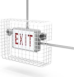 SC900-W1 Universal Mount, Exit Sign Damage Stopper Cage, Protective Polyester Cover Coated Steel Wire Guard, Surface and Conduit Compatible [NOW INCLUDES IMPROVED MOUNTING HARDWARE]