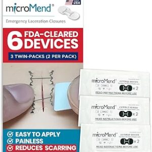 Emergency Wound Closures - Surgical-Grade Laceration Repair Without Stitches | Skin Closure Alternative to Butterfly Bandages | First Aid Kit Essential (6 Medium Wound Closure Devices)
