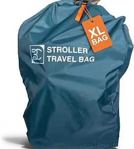 Extra Large Double Stroller Wagon Gate Check Bag for Airplane Travel [50 x 26 x 18] 420D Waterproof Nylon | Fits Wonderfold W4, BOB Joggers, Veer, Jeep Wagon, Radio Flyer | NOT for Single Strollers