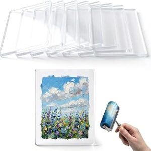 8 Pack Gel Printing Plates for Printmaking, 8x10 Inch Large Reusable Monoprinting Plate, 1cm Extra Thick Gel Plate for Arts and Crafts, Mixed Media, Acrylic Paint, Block Printing Supplies