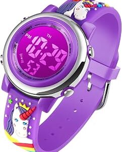 cofuo Kids Digital Sport Waterproof Watch for Girls Boys, Kid Sports Outdoor LED Electrical Watches with Luminous Alarm Stopwatch Child Wristwatch