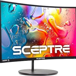 Sceptre Curved 24-inch Gaming Monitor 1080p R1500 98% sRGB HDMI x2 VGA Build-in Speakers, VESA Wall Mount Machine Black (C248W-1920RN Series)