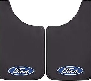 Plasticolor 000539R01 Ford Oval Logo Easy Fit Mud Guard 11x19 - Set of 2 , Black