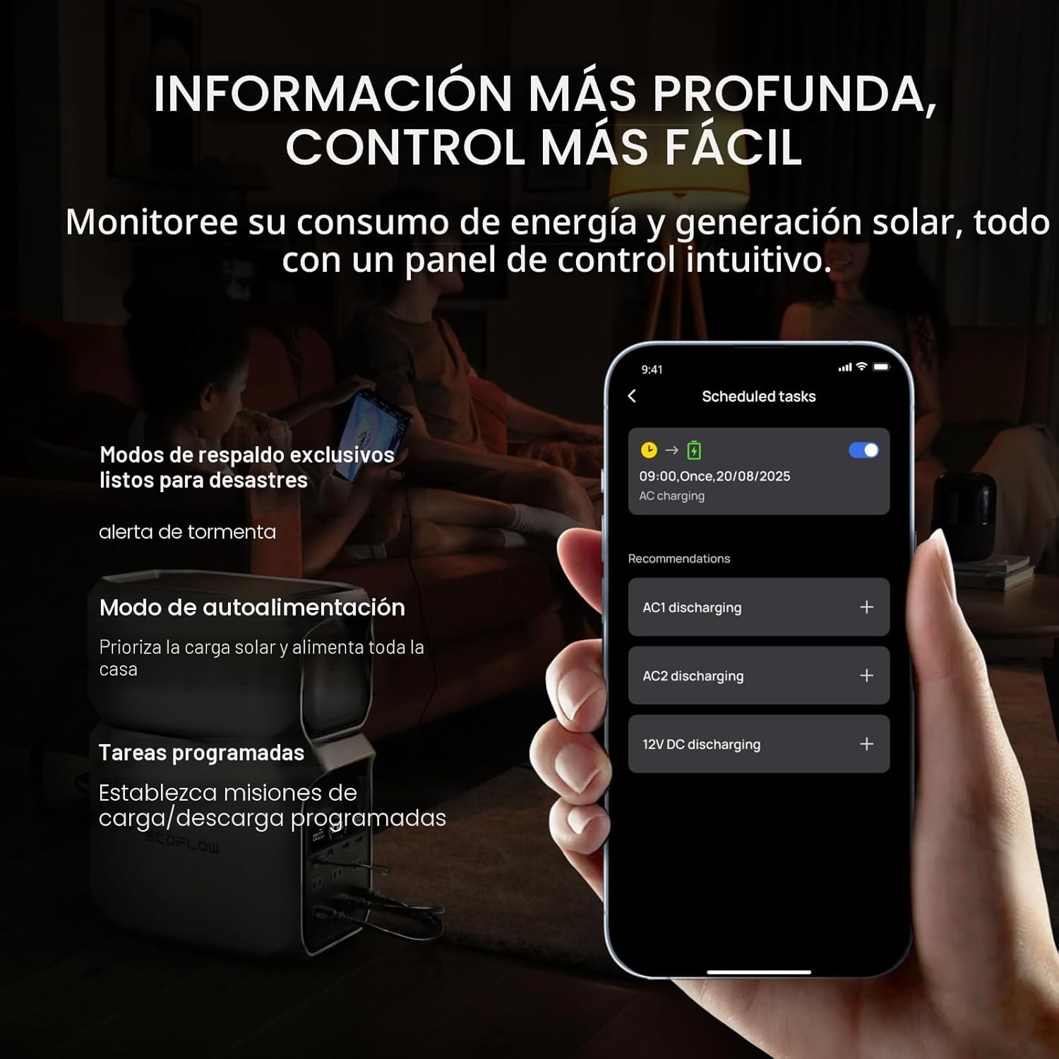 EF ECOFLOW Estación de energía portátil DELTA 3 Classic, batería LiFePO4 de 1024 Wh, salida de 1800W AC/100W USB-C - Imagen 4