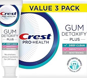 Crest Pro-Health Gum Detoxify Plus Toothpaste 4.5 oz Pack of 3 - Antibacterial Fluoride Toothpaste, Sensitivity Protection, Whitens Teeth, Anticavity, Plaque Control