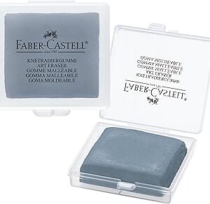 Faber-Castell Kneadable Eraser for Artists in Storage Case - Absorbent Kneaded Erasers, Art Eraser 1 Pack, Grey