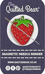 The Quilted Bear Needle Minder - Needle Minder Magnet for Keeping Sewing & Embroidery Needles, Cross Stitch Needles Safe When Stitching Cross Stitch Supplies & Embroidery Supplies (Strawberry)