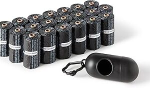 Amazon Basics Dog Poop Leak Proof Bags with Dispenser and Leash Clip, Unscented, 13 x 9 Large Size, 300 Count