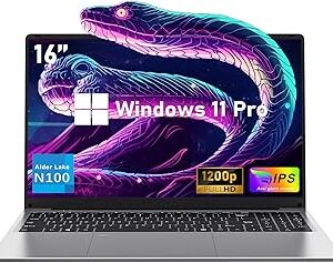 NIAKUN Laptop Computer, Gaming Laptops 2026, 16 Lap Top PC Windows 11 Pro, 16GB RAM 512GB SSD, Intel N100 Processor(4C/4T), Office 365, Backlit Keyboard, Fingerprint Unlock, 2-Year Warranty