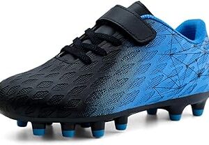 brooman Kids Firm Ground Soccer Cleats Boys Girls Athletic Outdoor Football Shoes