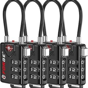 TSA Approved Cable Luggage Locks, Re-settable Combination with Alloy Body