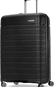 Samsonite Elevation Plus - Large Hardside Luggage - Scratch Resistant Polypropylene Shell, RightHeight™ Adjustable Handle, Integrated AirTag Holder, TSA Lock, WetPak™ Compartment - Triple Black