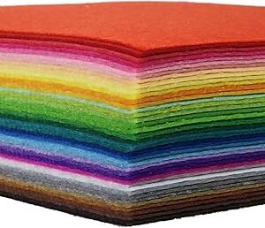 42pcs Felt Fabric Sheet 4x4 Assorted Color DIY Craft Squares Nonwoven 1mm Thick