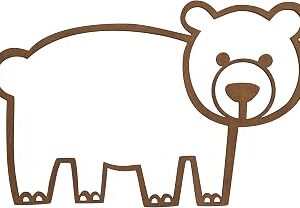 Little Love by NoJo Bear Shaped Textured Wood Tone Wall Décor