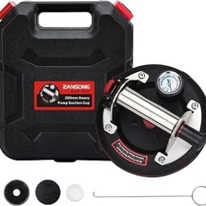 ZANSONG02 Heavy Duty Vacuum Suction Cup Lifter for Glass, Air Conditioner, Washing Machine, Refrigerator with Pressure Gauge(ZANSONG-2-1)
