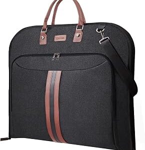 BALEINE Travel Garment Bag, Travel Suit Bag for Men, 42'' Waterproof Carry on Garment Bag for Hanging Clothes, Garment Duffel Bag for Travel Business (Black)