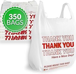 Reli. Thank You Plastic Bags (350 Count) (11.5 x 6.5 x 21) (White) - Grocery, Shopping Bag, Restaurants, Convenience Store