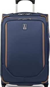 Travelpro Crew Classic Lightweight Softside Expandable Carry on Luggage, 2 Wheel Upright Rollaboard Suitcase, Men and Women, Carry On 22-Inch, Patriot Blue