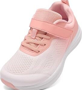 Kids's Wide Toe Box Running Athletic Shoes Lightweight Breathable Knit Low Drop Sneakers for Boys and Girls with Protective Toe Cap
