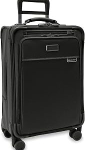 Briggs & Riley Essential 22 Carry On Expandable Spinner - Luggage for Travel, Suitcases with Wheels, Softside Rolling Bag for Men & Women, Self-Repairing Zipper - Baseline Collection, Black