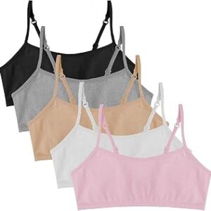 Popular Cotton Girls Training Bra - Crop Cami Training Bras for Girls with Adjustable Straps. Cotton Bra Pack.