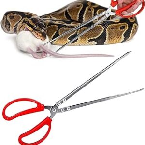 Snake Feeding Tongs,15 Inch Reptile Feeding Tongs,Extra Long Large Tweezers for Corn Ball Python Accessories,Bearded Dragon Tank Accessories,Pet Terrarium Supplies for Leopard Crested Gecko,Lizard