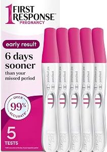 First Response Early Result Pregnancy Test, 5 Count Pack of 1,White