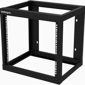 StarTech.com 2-Post 9U Heavy-Duty Wall-Mount Network Rack, 19 Open Frame Server Rack, 18 Deep, Wall Mount Data Rack for IT / AV / Patch Panel / Computer Equipment (RK919WALLO)