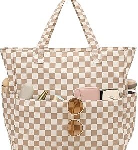LEDAOU Large Beach Bag Women Waterproof Sandproof Zipper Beach Tote Pool Bag for Swim Gym Grocery Travel with Wet Pocket | Waterproof, Sandproof, Zipper, Pool, Gym, Grocery