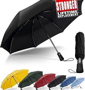 Travel Compact Umbrella Windproof - Portable Automatic for Rain, Folding Umbrella for Men and Women, Portable 210T Fabric