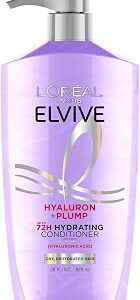 L'Oreal Paris Elvive Hyaluron Plump Hydrating Conditioner for Dehydrated, Dry Hair Infused with Hyaluronic Acid Care Complex, Paraben-Free, 26.5 Fl Oz