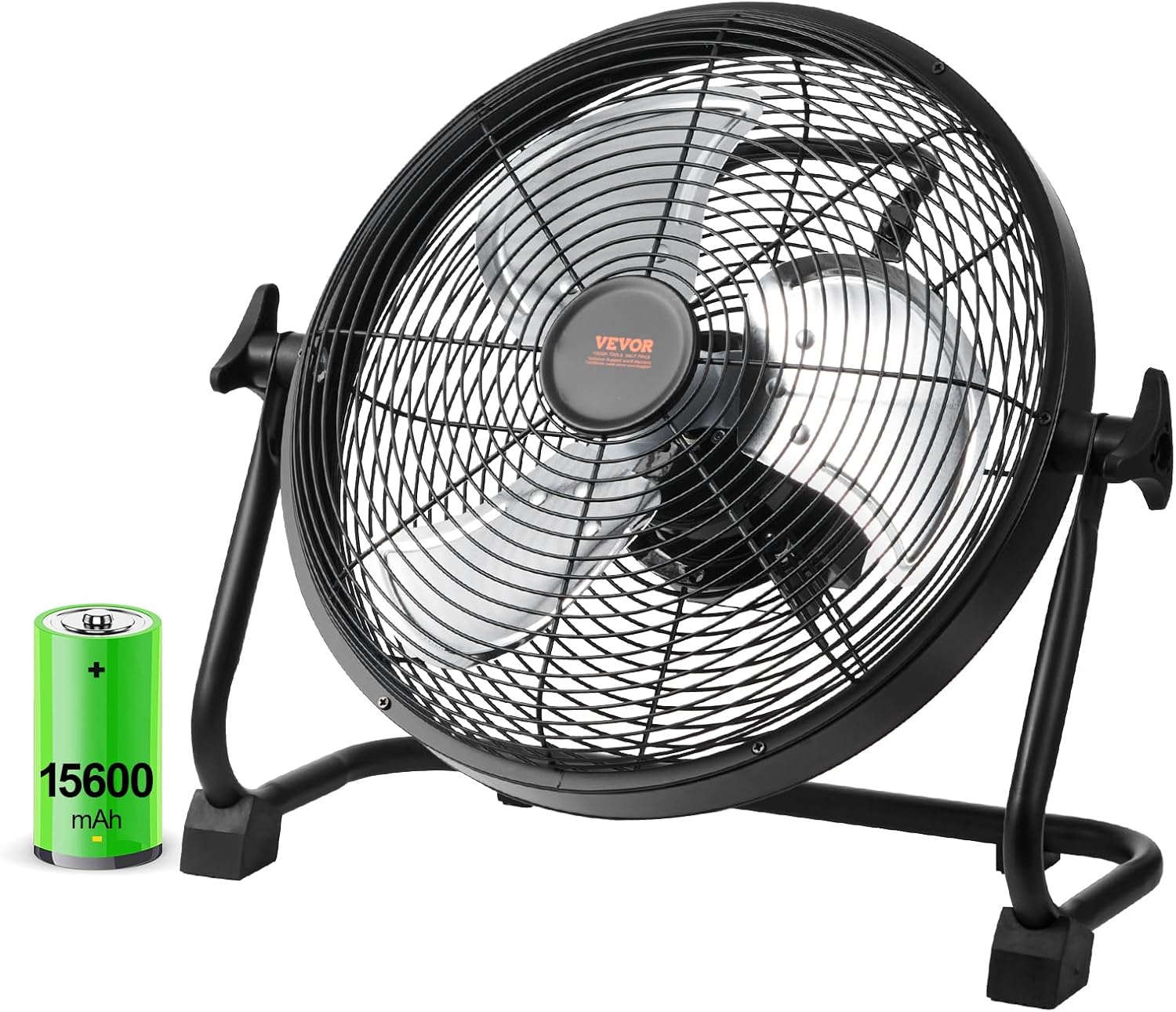 VEVOR Ventilador de piso recargable de 12 pulgadas, ventilador personal silencioso portátil