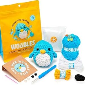 The Woobles Crochet Kit for Beginners - Easy Arts and Crafts Knitting & Crochet Animals Kit As Seen On Shark Tank - Pierre The Penguin