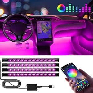 Winzwon Led Lights for Car Accessories Interior, Gifts for Mothers Day Him Her Men Women Teen Boys Girls, APP Control with USB Port Color Change Lights for Truck Decor
