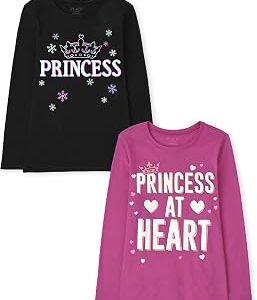 The Children's Place Girls' Unicorns,Sports,Butterflies Long Sleeve Graphic T-Shirts,2 Pack