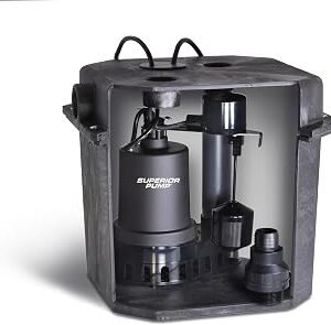Superior Pump 92072-U 1/3 HP Remote Sink Drain Pump System, Black