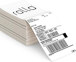 Rollo Direct Thermal Shipping Labels - Pack of 500 4x6 Thermal Labels Fanfold - Perforated and Strong Adhesive (Commercial Grade)
