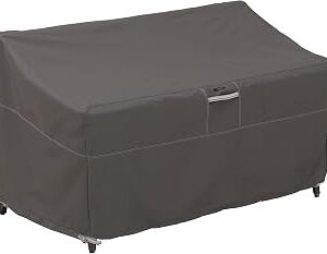 Classic Accessories Ravenna Water-Resistant 58 Inch Patio Sofa/Loveseat Cover,Small-Taupe, Patio Furniture Covers