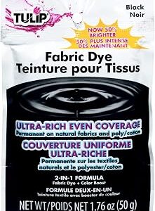 Tulip Permanent Fabric Dye Powder, Hot Dye Method for Vibrancy, Long-Lasting Color, Black