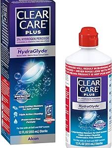 Clear Care Plus Cleaning & Disinfecting Contact Lens Solution with Lens Case, Clear, 12 Fl Oz