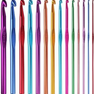 14PCS Aluminum Crochet Hooks Knitting Needles Craft Yarn 2.0mm/2.5mm/3.0mm/3.5mm/4.0mm/4.5mm/5.0mm/5.5mm/6.0mm/6.5mm/7.0mm/8.0mm/9.0mm/10.0mm