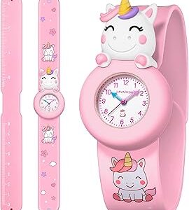 Slap Kids Watches Girls Unicorn Quick Clouser Release Girls Watch Toddler Silicone Wrist Watches Analogue Learning Time Teacher