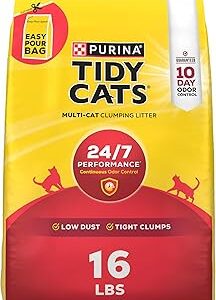 Purina Tidy Cats Clumping Cat Litter Odor Control, 24/7 Performance Multi Cat Litter - 16 lb. Bag