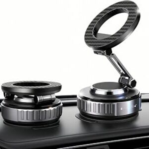 JOUJBAIL 2026 Upgraded Car Phone Holder for Magsafe [108LBS Ultra Suction] 360° Adjustable Vacuum Magnetic Phone Holder, Foldable Cell Phone Mount for iPhone 12-17 Series & Android, Great Gifts