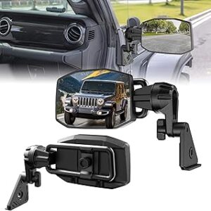 Mirrors Doors Off Compatible with Jeep Wrangler JL and Gladiator JT 2018-2026, 2026 New Launch Quick Release wrangler JL Mirrors No Wobble & Quick Removal Knob (Patented)
