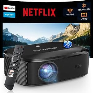 4K Projector with Wifi and Bluetooth, ELEPHAS Outdoor Movie Projector Compatible with NETFLIX/Prime Video/YouTube, 100,000+ Apps Supported, Smart Video Projector for HDMI/USB/iOS/Android/Windows