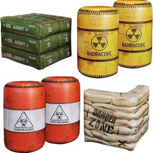 Package Combat Battlefield Inflatables, Compatible with Laser tag, Water Gun for Boys Birthday Party Activities and Decoration.