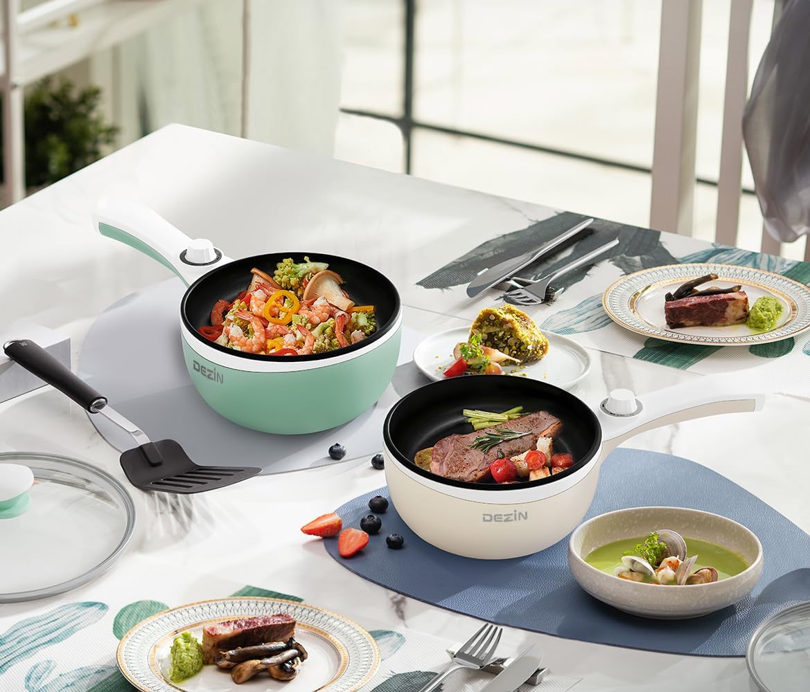 Dezin Olla Caliente Eléctrica Mejorada, Sartén Antiadherente, Olla Eléctrica Rápida para Fideos, Olla Caliente Portátil Mini de 1.5L - Imagen 2